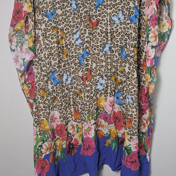 Johnny Was Fleur Kaftan Dress Flowy All Over Print Beach Fun Spring Coverup - Picture 7 of 8